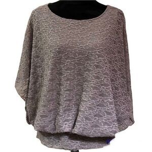 Style & Co Lace Taupe Blouse Ladies Size Small